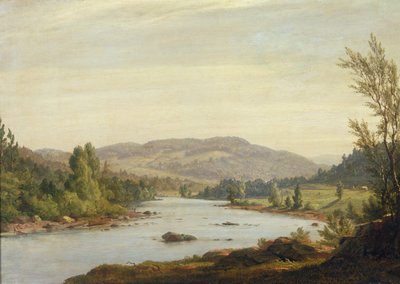 川のある風景（ニューヨーク北部の風景）、1849 作： Sanford Robinson Gifford